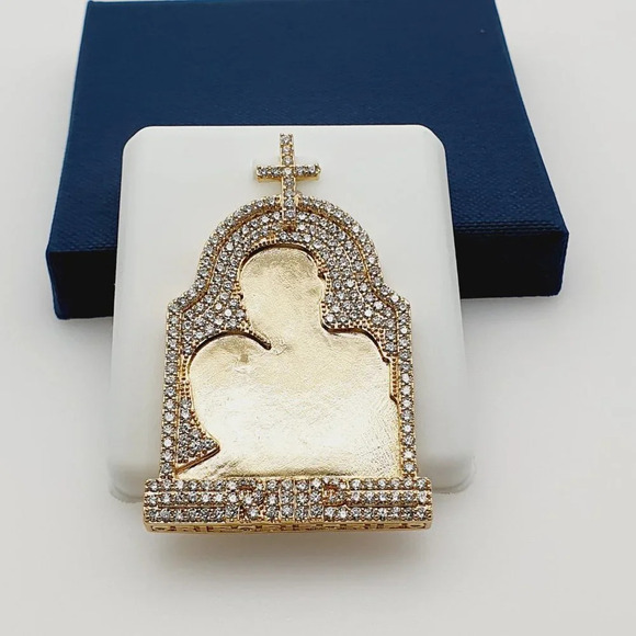 14K Gold Plated Cubic Zircon Pendant, EVBRS633 - Picture 4 of 11